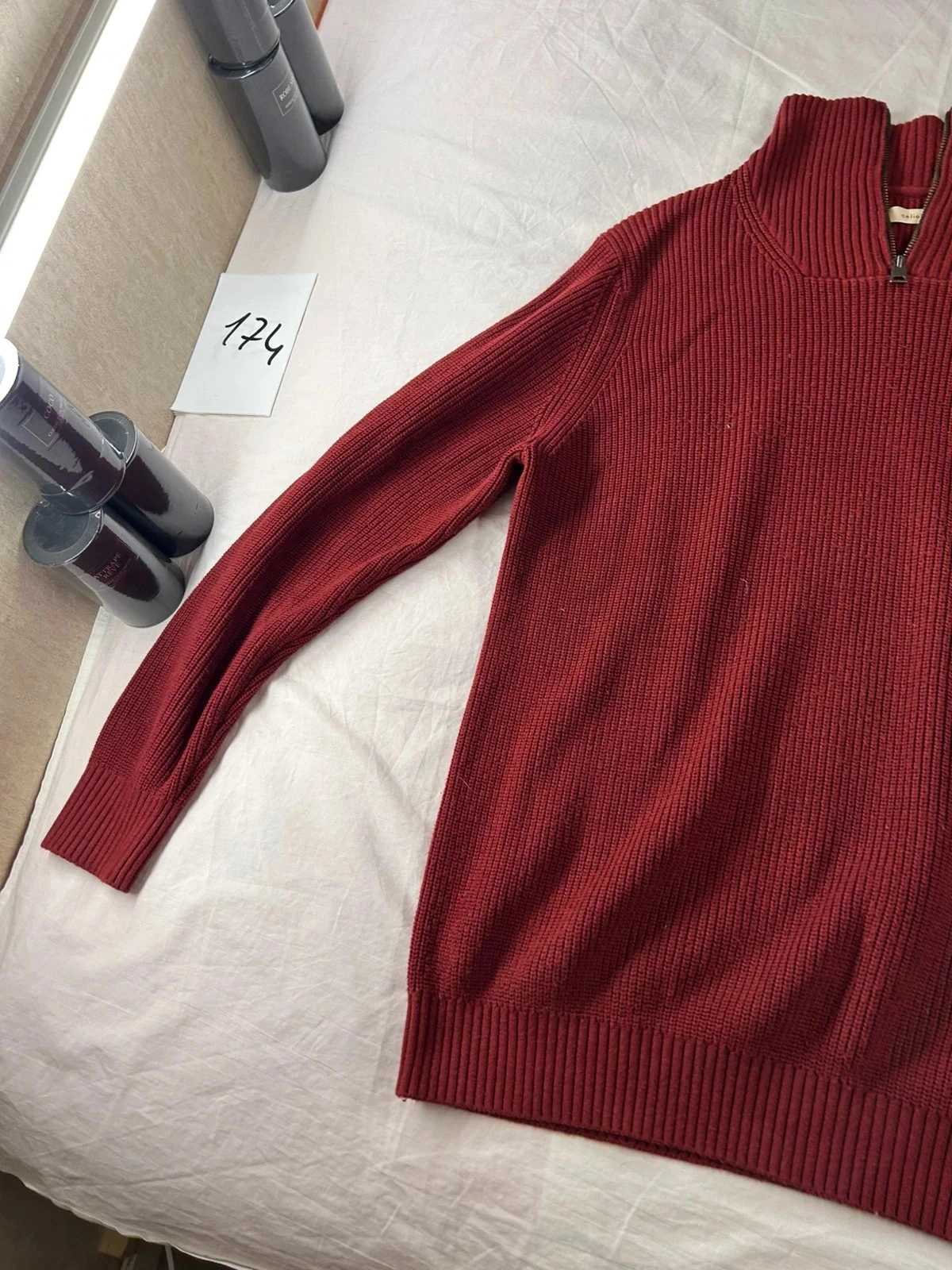 Rode bordeaux celio halve ritssluiting trui – photo 3